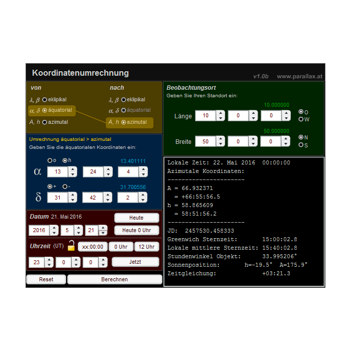 Koordinatenumrechnung